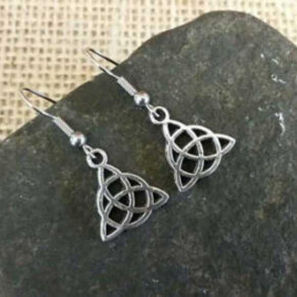 Jewelry - NWOT Silver Celtic Knot Triquetra Trinity Earrings